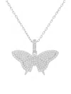 Allyanna Gifts Women's Moissanite Pave Butterfly Necklace In Sterling Silver In Silver