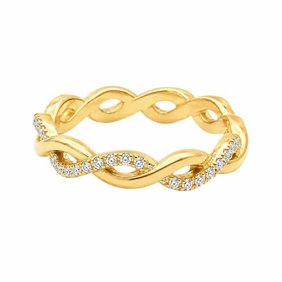 Allyanna Gifts Women's Moissanite Pave Twisted Eternity Ring Band In Gold In Silver