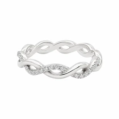 Allyanna Gifts Women's Moissanite Pave Twisted Eternity Ring Band In Sterling Silver