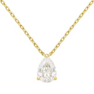 Allyanna Gifts Women's Moissanite Pear Shape Solitaire Necklace In Gold