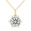 Allyanna Gifts Women's Moissanite Round Solitaire Necklace In Gold In Gold