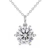 Allyanna Gifts Women's Moissanite Round Solitaire Necklace In Silver In Silver