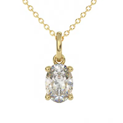 Allyanna Gifts Women's Moissanite Solitaire Oval Necklace In Gold