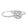 Allyanna Gifts Women's Moissanite Wedding Ring Set In Sterling Silver In Silver