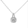 Allyanna Gifts Women's Moissanite With Square Halo Necklace In Sterling Silver In Metallic