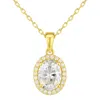 Allyanna Gifts Women's Oval Moissanite With Halo Necklace In Gold In Gold