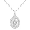 Allyanna Gifts Women's Oval Moissanite With Halo Necklace In Silver In White