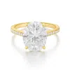 Allyanna Gifts Women's Oval Pave Moissanite Ring In Gold In Gold