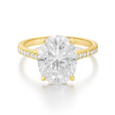 Allyanna Gifts Women's Oval Pave Moissanite Ring In Gold