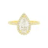 Allyanna Gifts Women's Pear Shape Halo Moissanite Ring In Gold In Gold