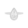 Allyanna Gifts Women's Pear Shape Halo Moissanite Ring In Silver In Silver