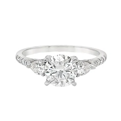 Allyanna Gifts Women's Round Moissanite Cluster Ring In Sterling Silver