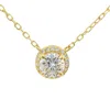 Allyanna Gifts Women's Round Moissanite With Halo Necklace In Gold In Gold