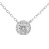 Allyanna Gifts Women's Round Moissanite With Halo Necklace In Sterling Silver In Metallic