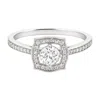 Allyanna Gifts Women's Round Moissanite With Square Halo Ring In Sterling Silver In Multi