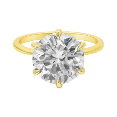 Allyanna Gifts Women's Round Solitaire Moissanite Ring In Gold In Silver