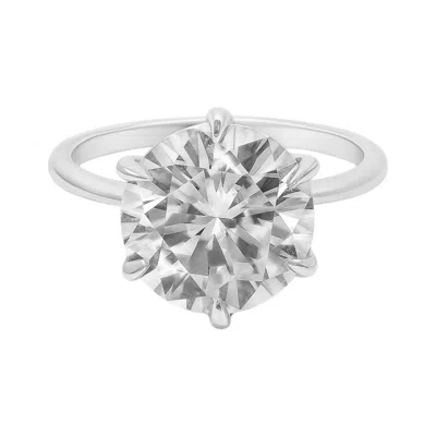 Allyanna Gifts Women's Round Solitaire Moissanite Ring In Silver