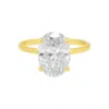 Allyanna Gifts Women's Solitaire Oval Moissanite Ring In Gold In Gold