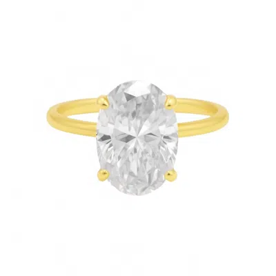 Allyanna Gifts Women's Solitaire Oval Moissanite Ring In Gold In Silver