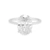 Allyanna Gifts Women's Solitaire Oval Moissanite Ring In Sterling Silver In Metallic