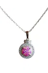 Allyanna Gifts Women's Sterling Silver Circle Opal Necklace In Pink Opal In Silver