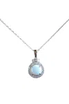 Allyanna Gifts Women's Sterling Silver Circle Opal Necklace In White Opal In Gold