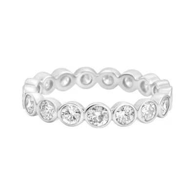 Allyanna Gifts Women's Sterling Silver Moissanite Eternity Band Ring