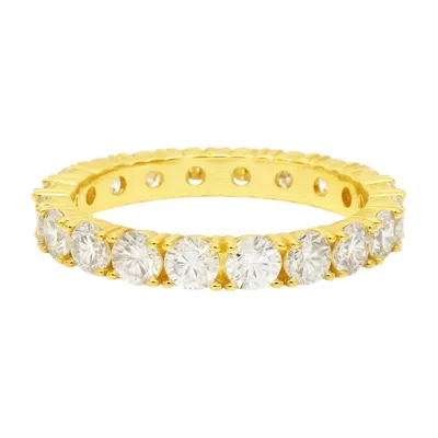 Allyanna Gifts Women's Sterling Silver Moissanite Eternity Band Ring In Gold