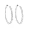 Allyanna Gifts Women's Sterling Silver Moissanite Inside Out Hinged Hoop Earrings In Silver