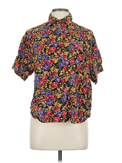 Pre-owned Allyson Whitmore Short Sleeve Blouse In Black