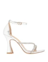Alma Blue Woman Sandals Silver Size 6 Synthetisches Material In White