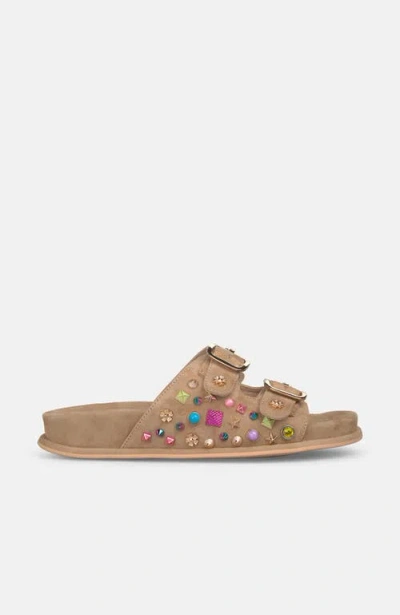 Alma En Pena Buckle Sandal With Multicolor Studs In Pattern