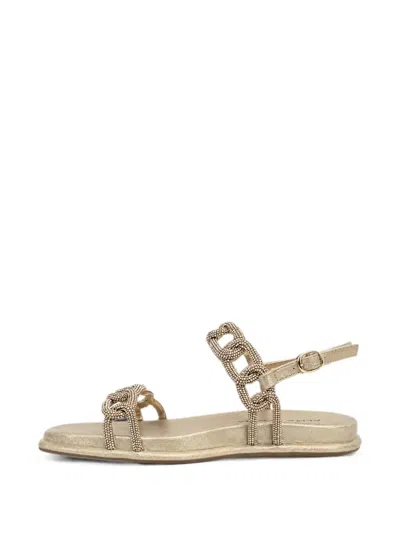 Alma En Pena Buckle-fastening Flat Sandals In Gold