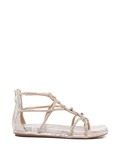 Alma En Pena Crystal-embellished Snakeskin-effect Sandals In Multi