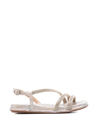 Alma En Pena Crystal-embellished Snakeskin-effect Sandals In Silver