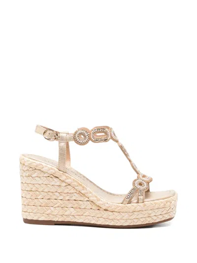Alma En Pena Crystal-embellished Wedge Sandals In Black