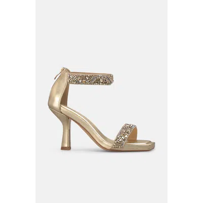 Alma En Pena Double Strap Sandal Jewel Effect In Gold