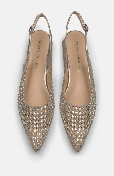 Alma En Pena Flat Shoe Details In Gold