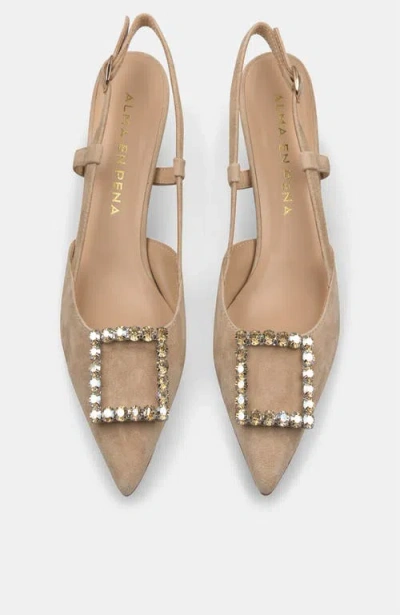 Alma En Pena Kitten Buckle Shoe In Neutral