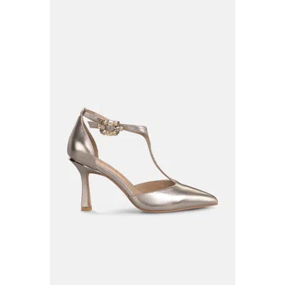 Alma En Pena Metallic Pumps With Rhinestone Buckle In Multi