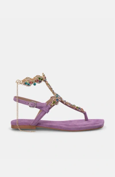 Alma En Pena Multicolour Rhinestone Sandal In Purple