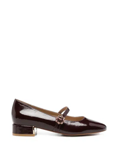 Alma En Pena Patent Crystal-embellished Pumps In Burgundy