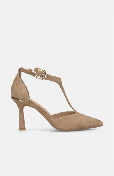 Alma En Pena Pumps With Rhinestone Buckle In Neutral