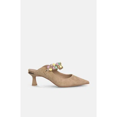 Alma En Pena Slingback Pumps With Rhinestone Strap In Brown