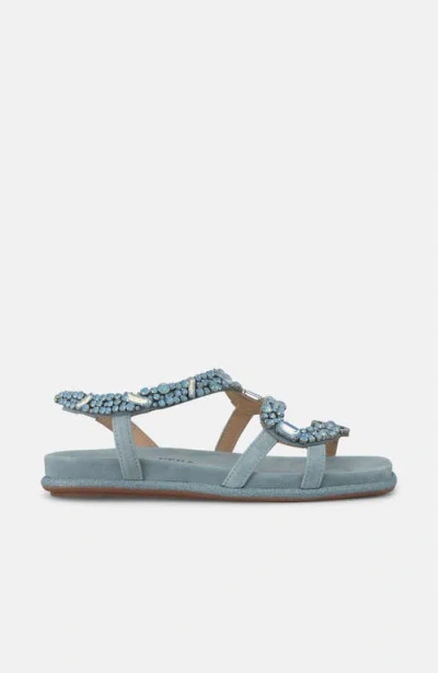 Alma En Pena Snake Sandal Flat In Blue