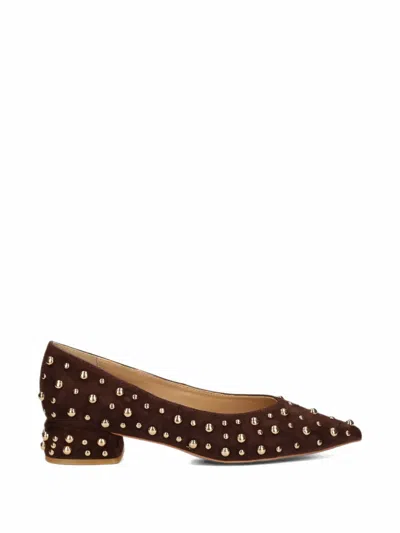Alma En Pena Studded Pointed-toe Pumps In Brown
