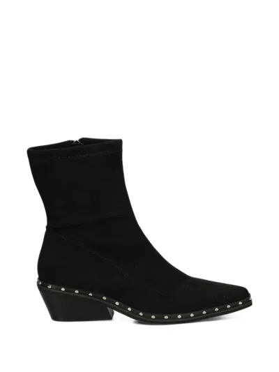 Alma En Pena Stud-embellished Pointed-toe Ankle Boots In Black
