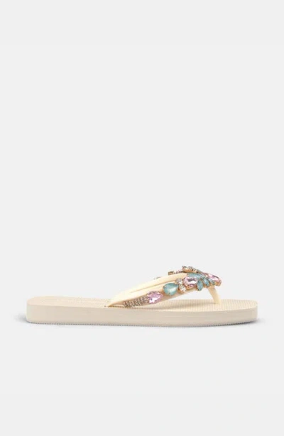 Alma En Pena T-cut Swim Sandal Rhinestones In Neutral