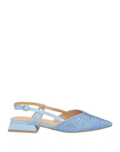 Alma En Pena . Woman Ballet Flats Light Blue Size 7 Textile Fibers
