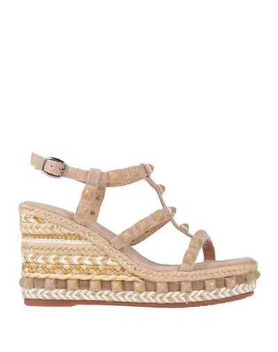 Alma En Pena . Woman Espadrilles Beige Size 5 Leather In Nude